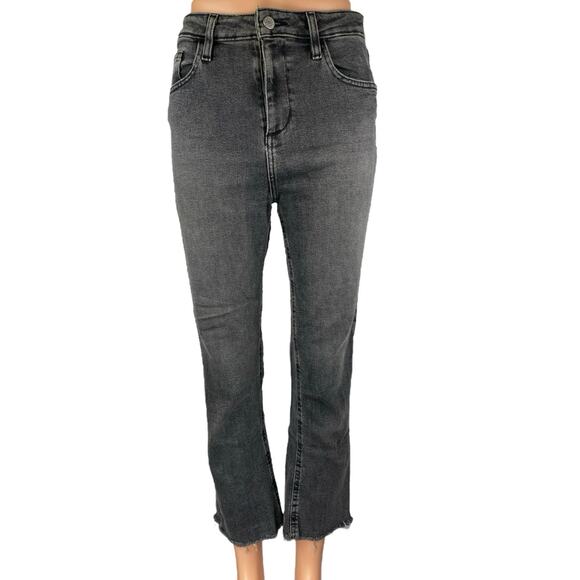Urban Outfitters BDG Kick Flare Black High Rise Cropped Bootcut Denim Jeans 27 - Picture 1 of 5